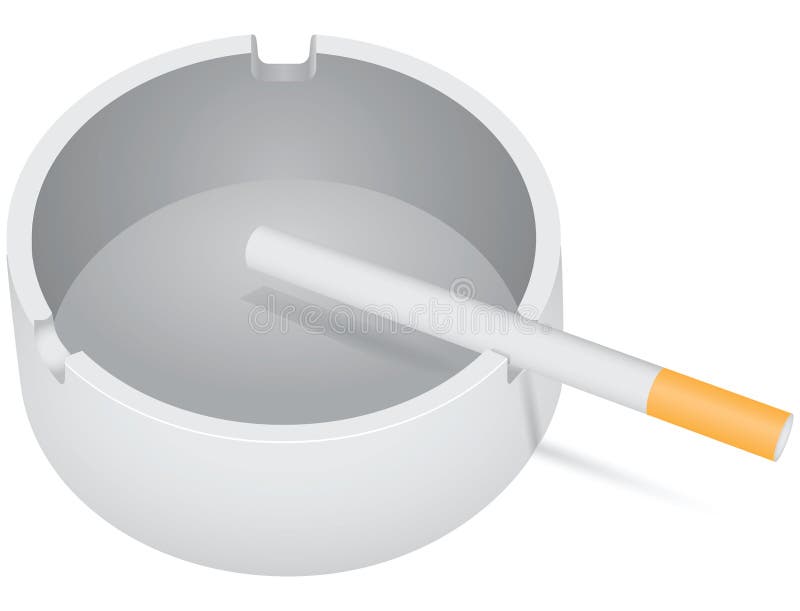 Ashtray with cigarette stock illustration