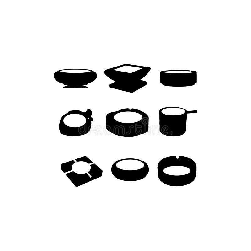 Ashtray cigarette icon set creative design royalty free illustration