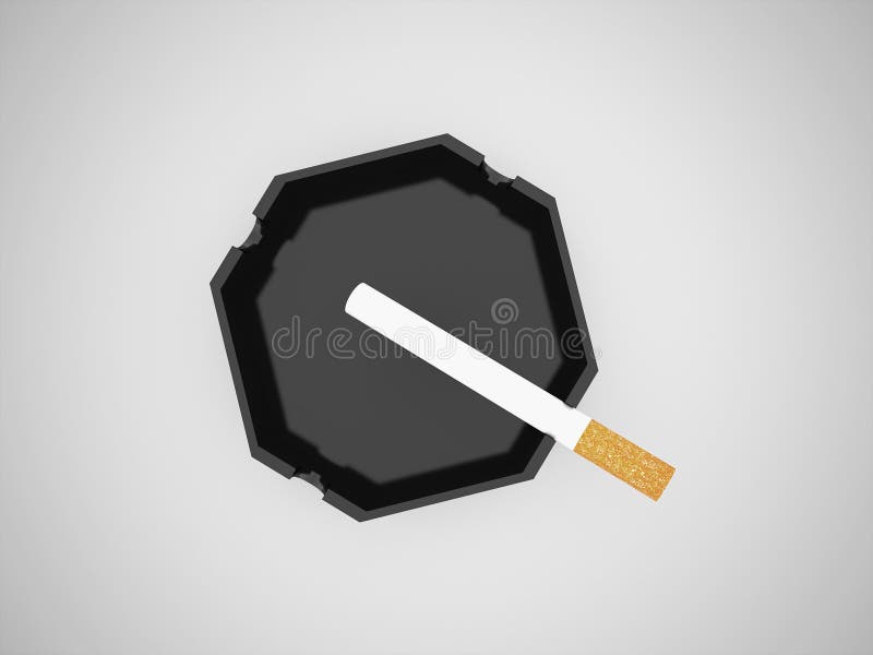 Ashtray with cigarette stock illustration