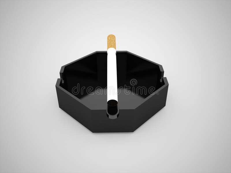 Ashtray with cigarette stock illustration