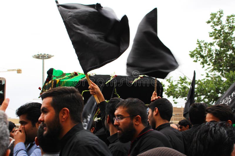 Ashura-Prozession in Qom, der Iran stockfotografie Ashura-Prozession in Qom, der Iran stockfotografie