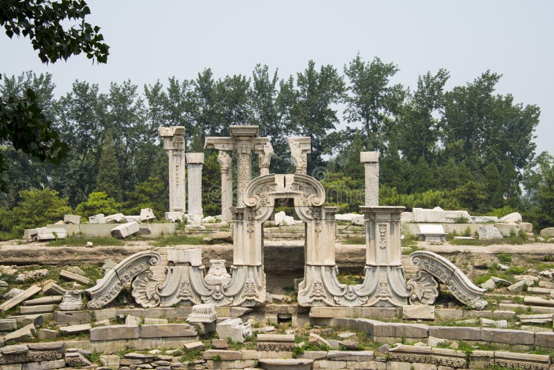 Asia China, Beijing, Old Summer Palace, ruins, western building area