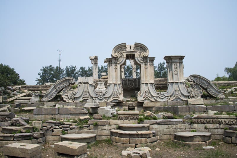 Asia China, Beijing, Old Summer Palace, ruins, western building area