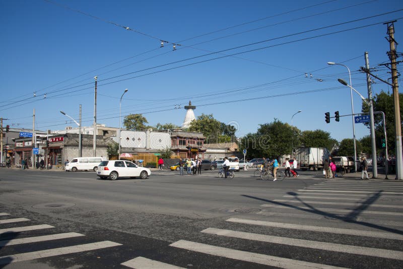 In Asia, China, Beijing, street landscape, crossroads