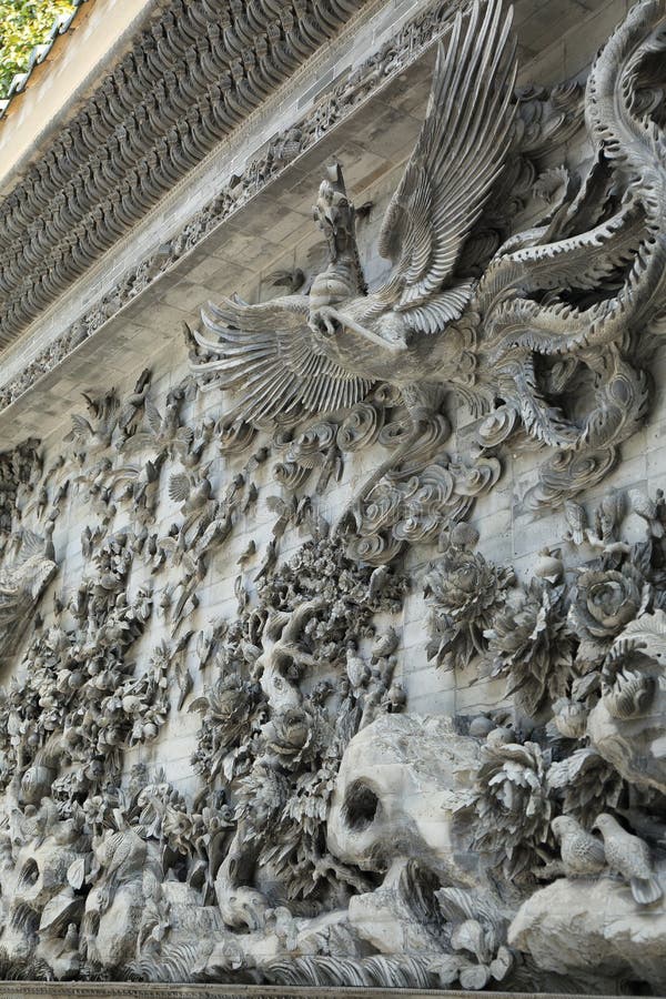 Chinese stone wall sculpture