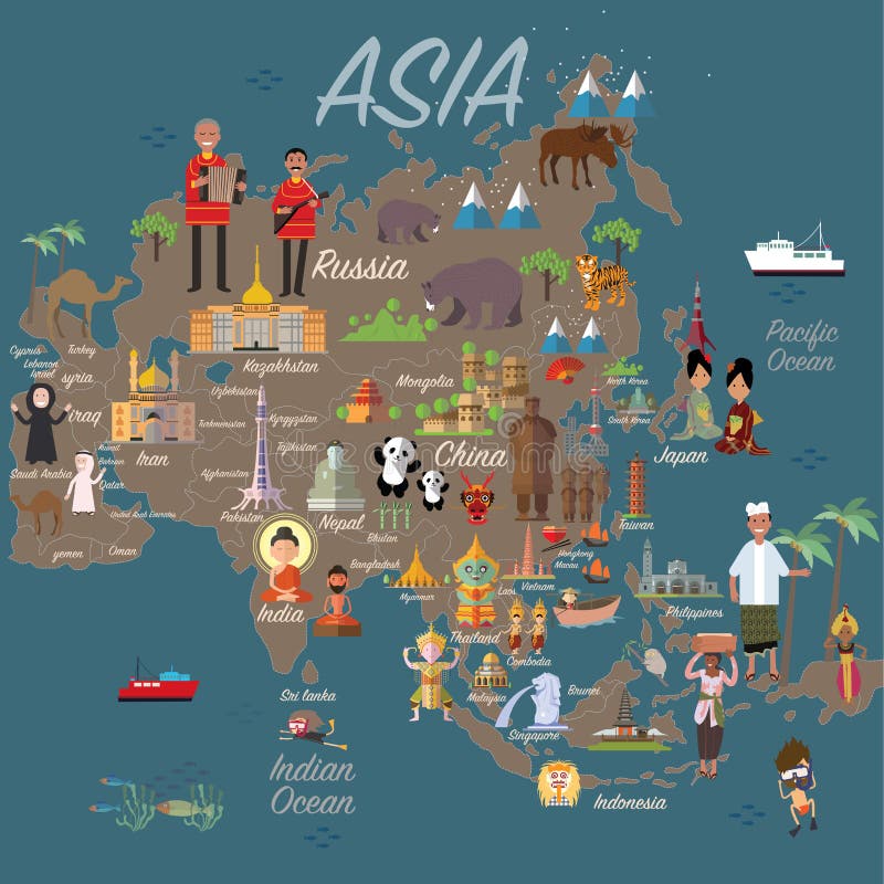 Asia map and travel