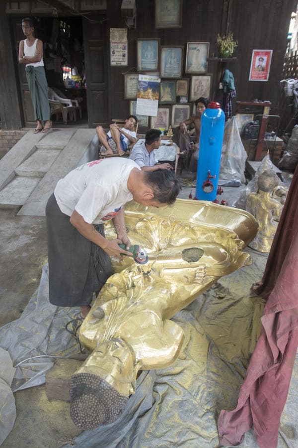 ASIA MYANMAR MANDALAY MARBLE BUDDHA FACTORY