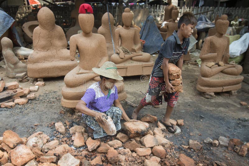 ASIA MYANMAR MANDALAY MARBLE BUDDHA FACTORY