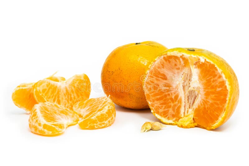 Asia Orange Fruits Isolated on White Background Stock Image Image of