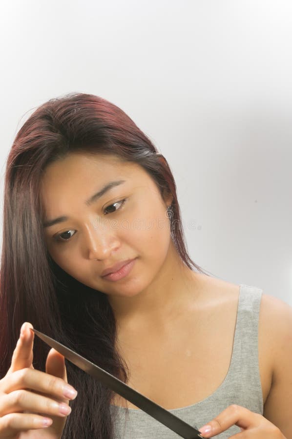 Asia woman with knife stock image. Image of demonic, 51751987