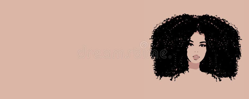 African Woman with Big Curly Hair Style Stock Illustration - Illustration  of child, fashion: 192227668