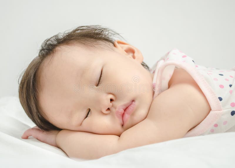 Asian baby girl sleeping