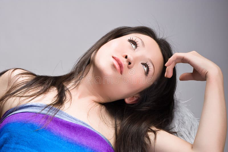 Asian beauty dreaming stock photos