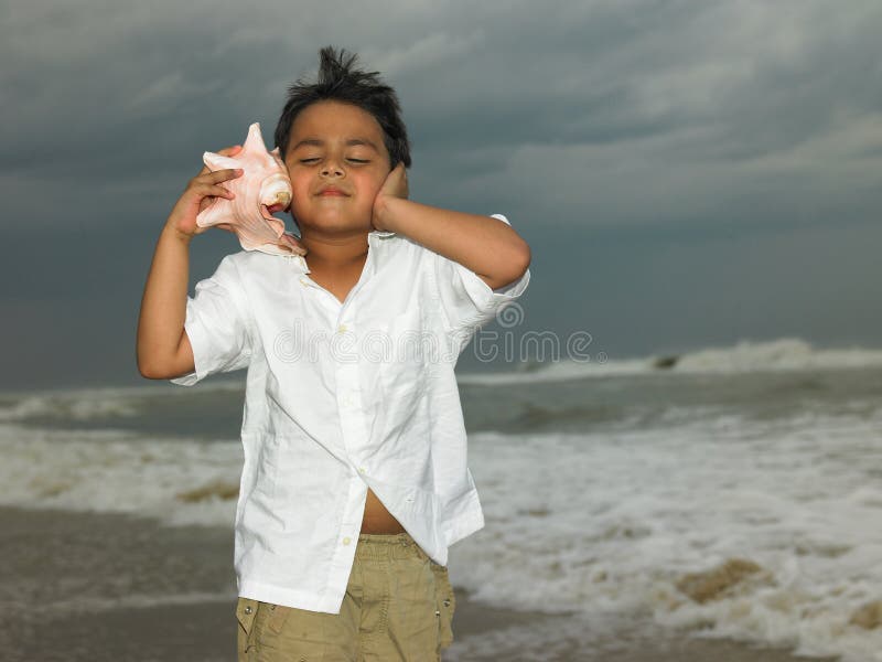 Asian boy in the beach