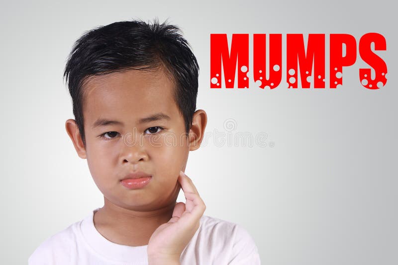 Asian Boy Getting Sick with Mumps royalty free stock image Asian Boy Getting Sick with Mumps royalty free stock image