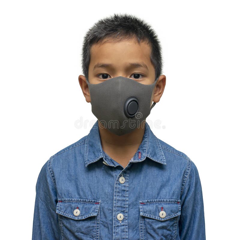 Asian Boy Wears Protective Mask Covid 19 Stock Photos Free & Royalty