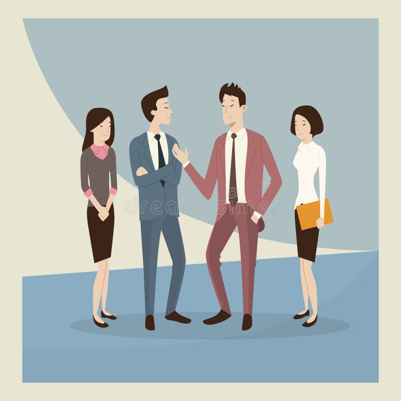 Asian Business People Group Flat royalty free illustration