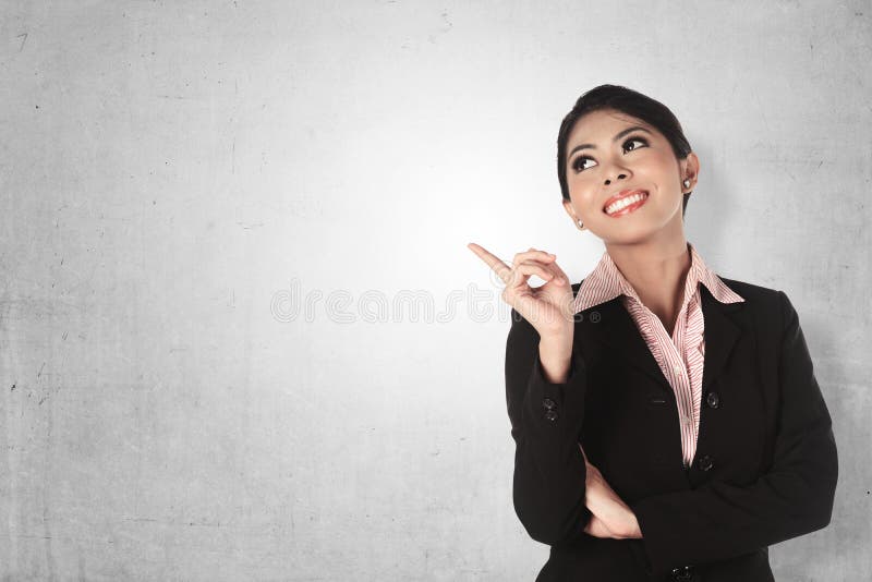 Asian Business Woman Pointing