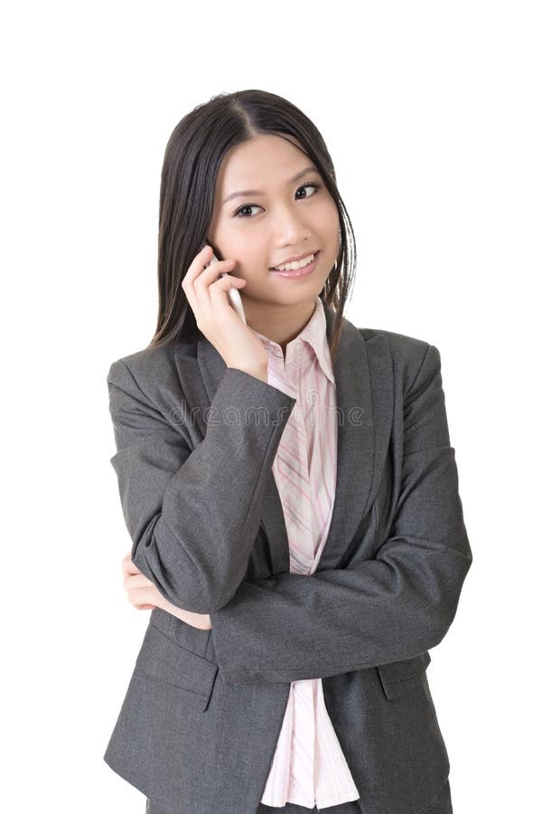 Asian businesswoman speaking on the cell phone