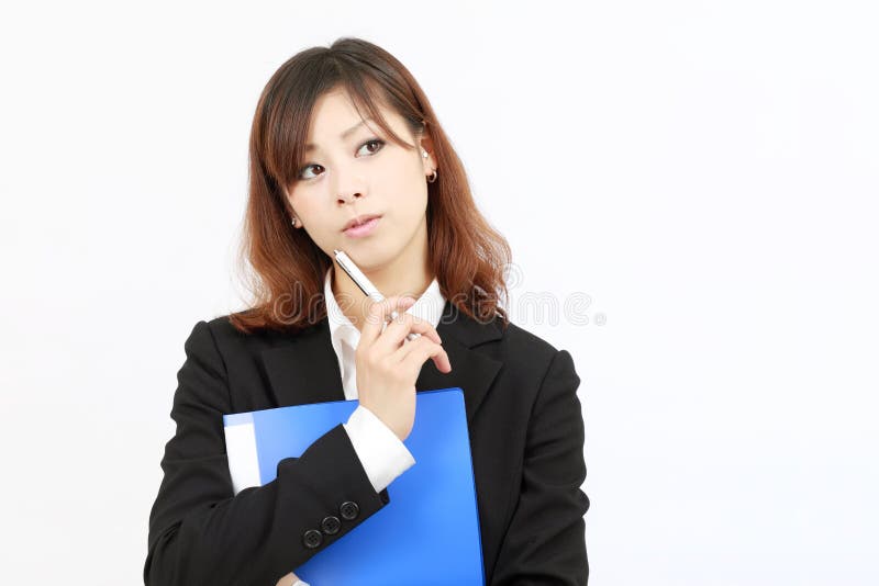 Asian businesswoman is thinking