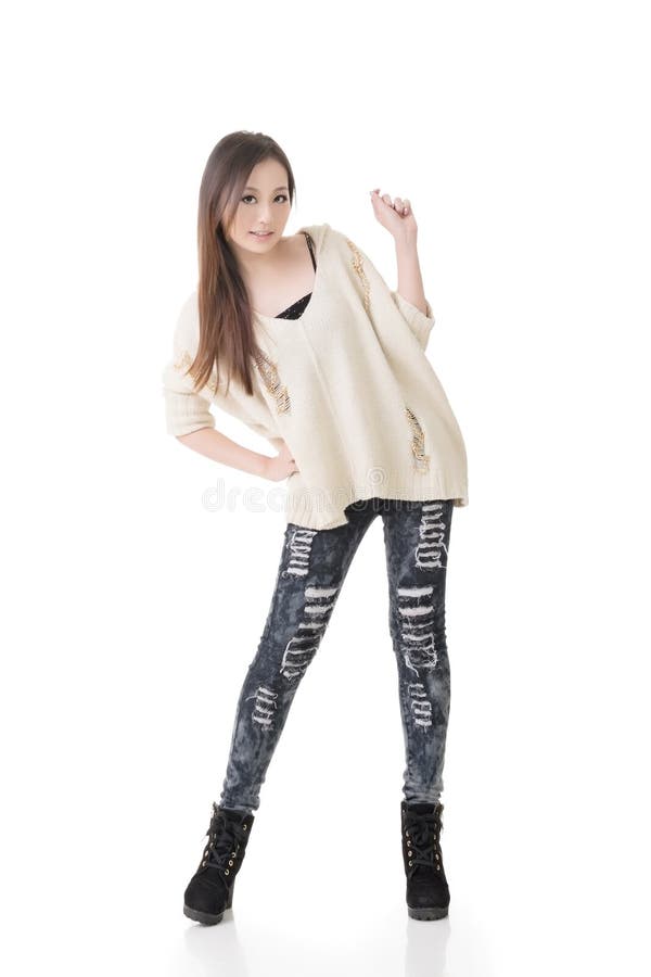 Asian charming professional model stock images