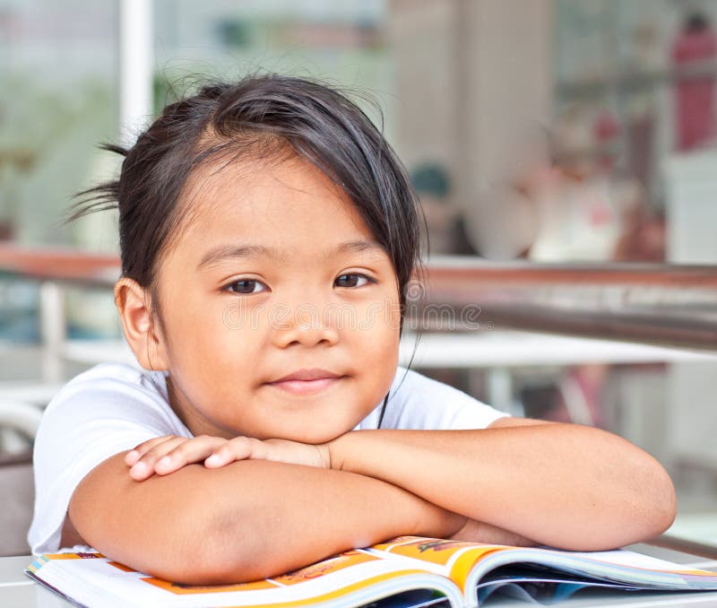 Closeup of asian children in relax time