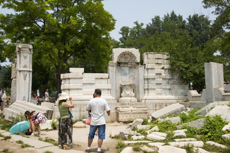 Asian China, Beijing, Old Summer Palace, western building, building wreckage site