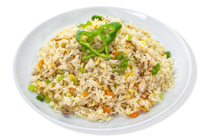 Chinese food Minced Pork Fried Rice with Egg and Carrot