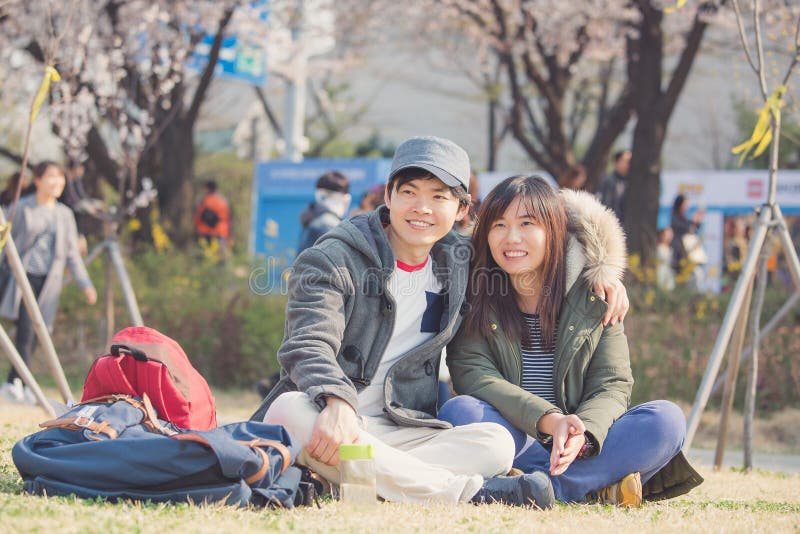 Asian couple in Korea