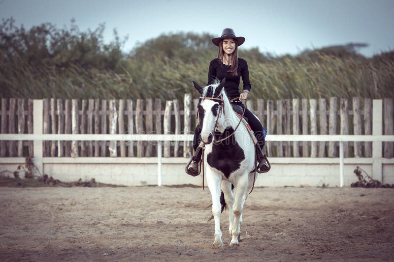 Sweet cowgirl riding