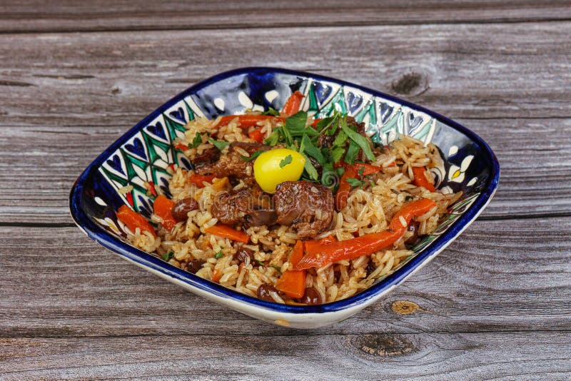 Asian Cuisine Rice Pilaf with Lamb Stock Image Image of gourmet