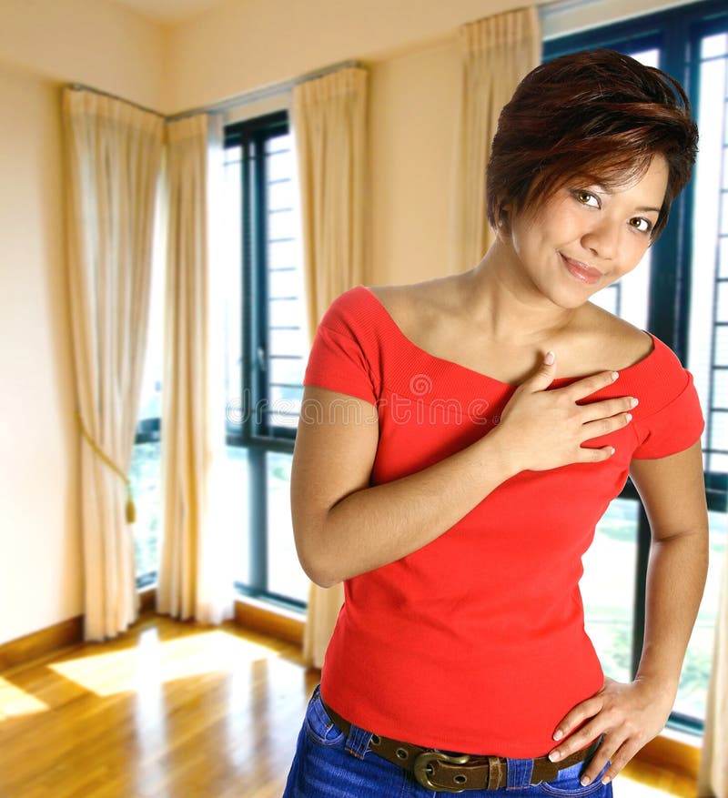 Asian female in apartment royalty free stock images Asian female in apartment royalty free stock images