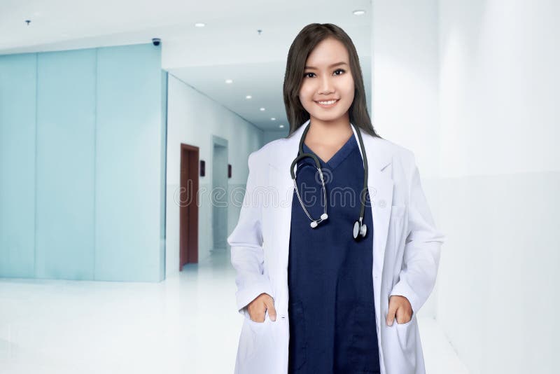 Asian female doctor smiling