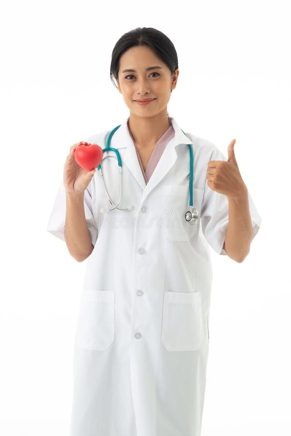 The Asian female doctor with uniform and stethoscope on neck royalty free stock photos The Asian female doctor with uniform and stethoscope on neck royalty free stock photos
