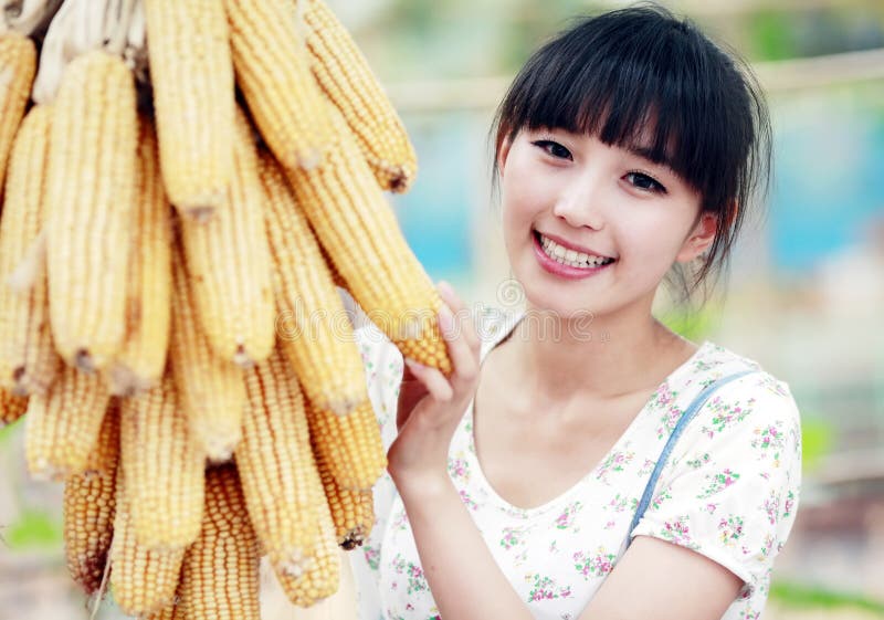 Asian girl in the countryside