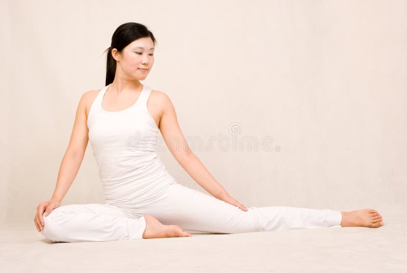 A asian girl doing yoga stock photo. Image of yoga, health - 10101772