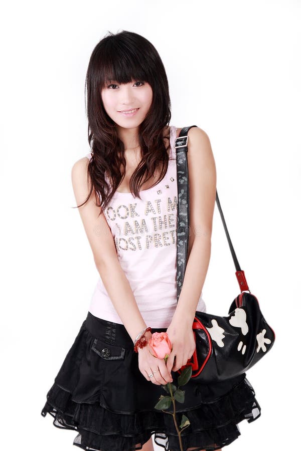 Asian girl with handbag