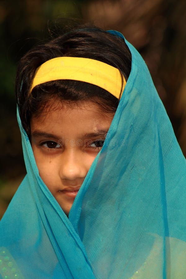 Asian girl in head scarf stock photo. Image of head, innocent 4696390