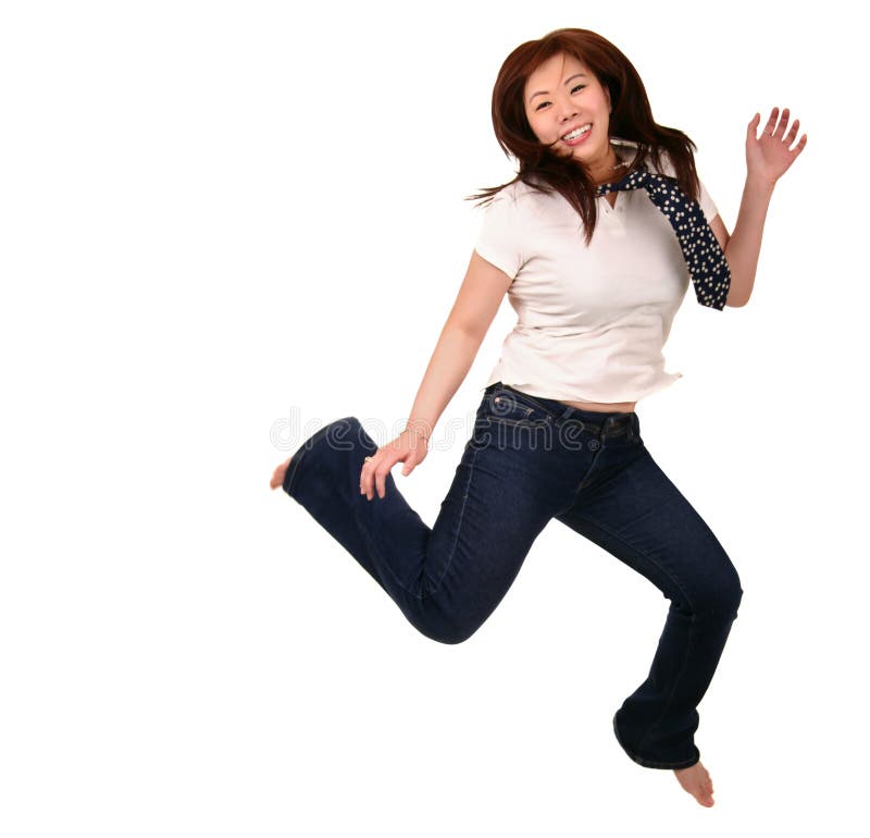 Asian Girl Jumping