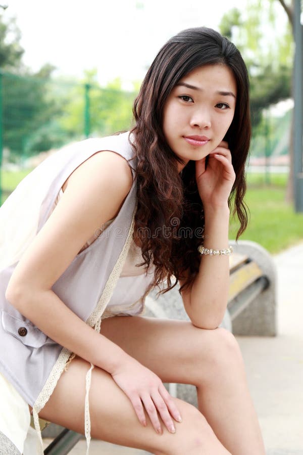 Asian girl outdoors.