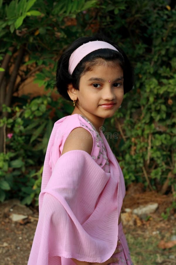 Asian girl in pink sari