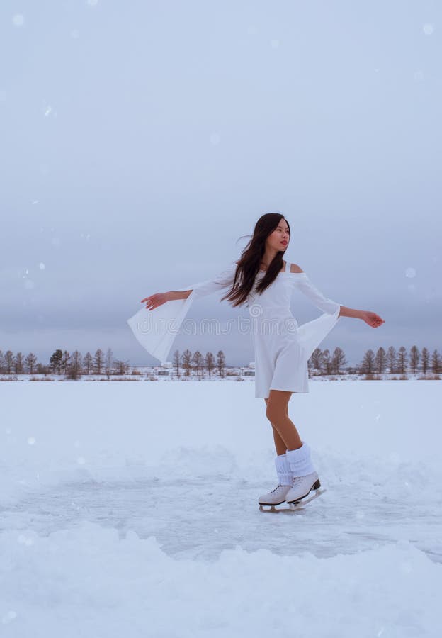 Asian girl skating