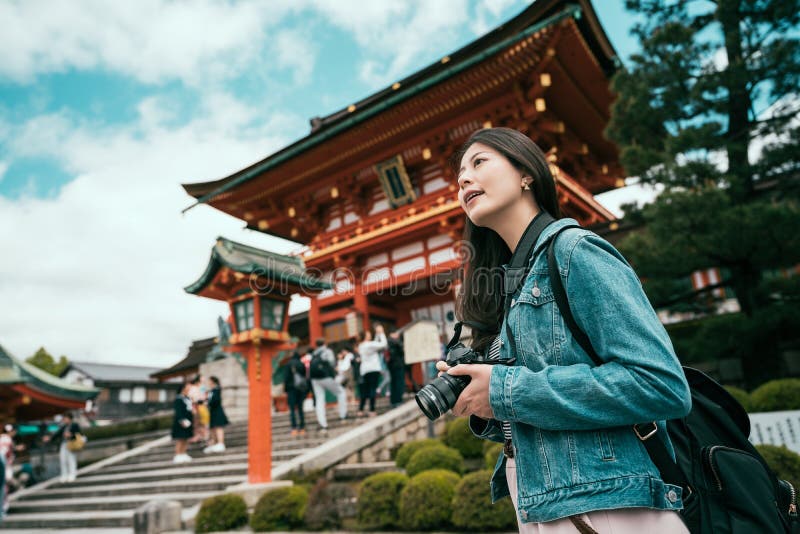 Photographer taking picture in japanese lifestyle royalty free stock images