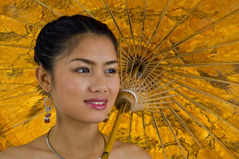 Asian girl with umbrella