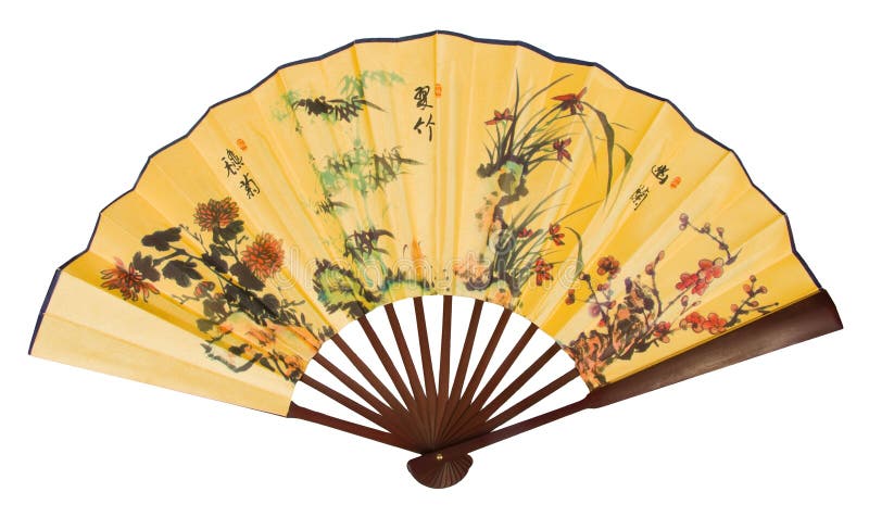 Asian hand fan with dragons