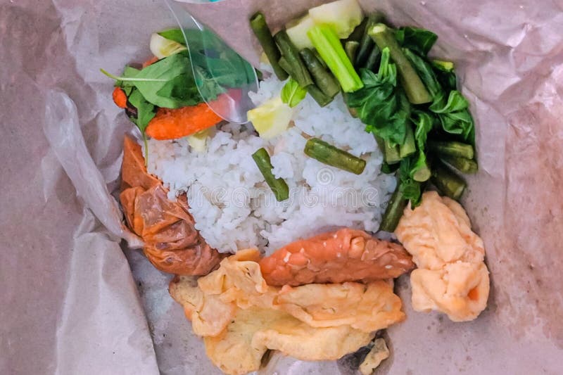 Asian Healthy Food with Vegetables and Rice As a Breakfast Stock Photo