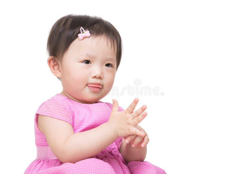 Little girl clapping stock image. Image of asia, kids 9374195