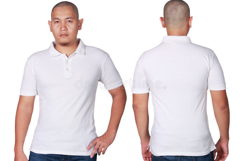 Asian Male Model Wear Plain White Polo Shirt Mockup Stock Image - Image ...