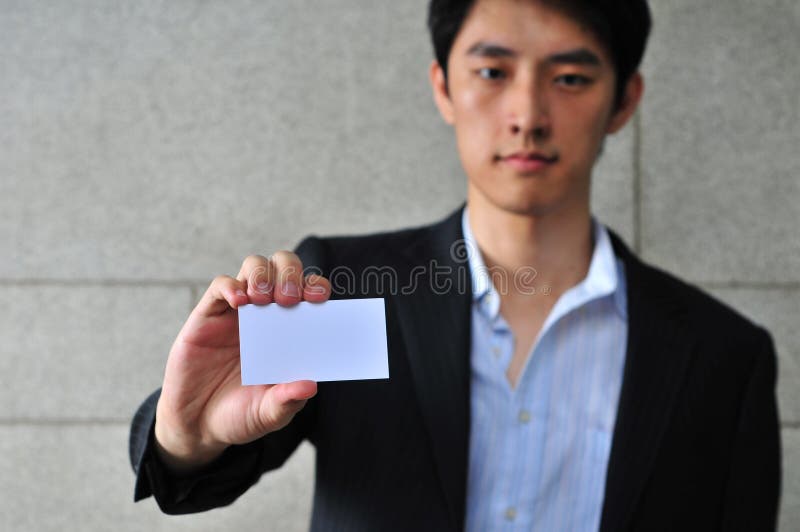 Asian Man with Blank Namecard 3