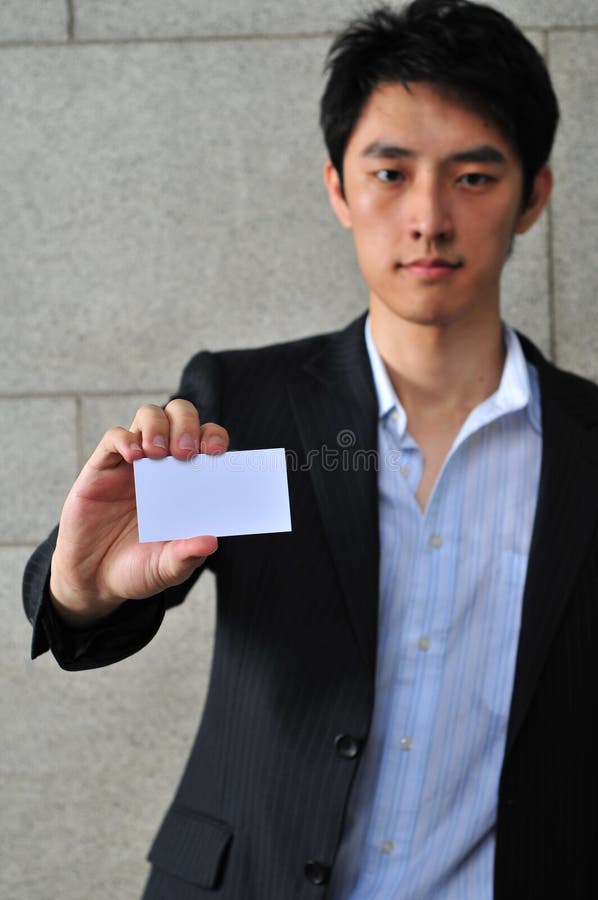 Asian Man with Blank Namecard 4